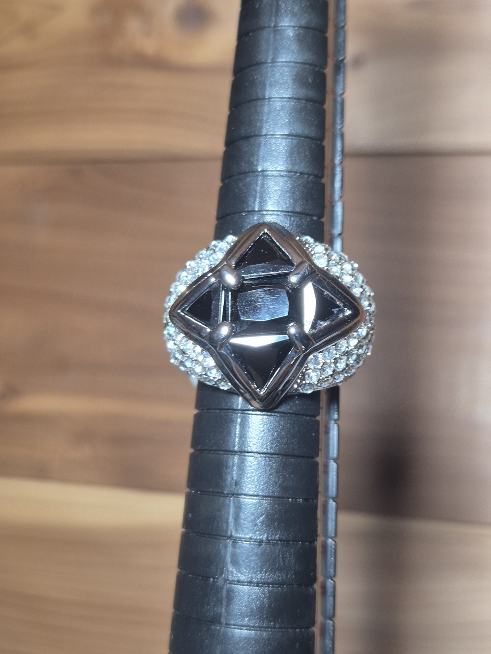 Black Crystal Pavé Cocktail Ring
